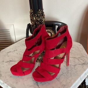 HAPPY V-Day 💜💝💜 Elegant Red Strappy Heels